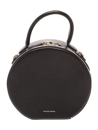 Pre-owned Mansur Gavriel Leather Top Handle Bag In Black
