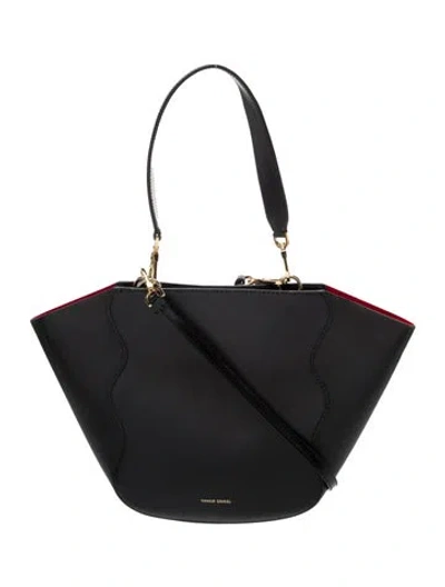 Pre-owned Mansur Gavriel Leather Top Handle Bag In Black