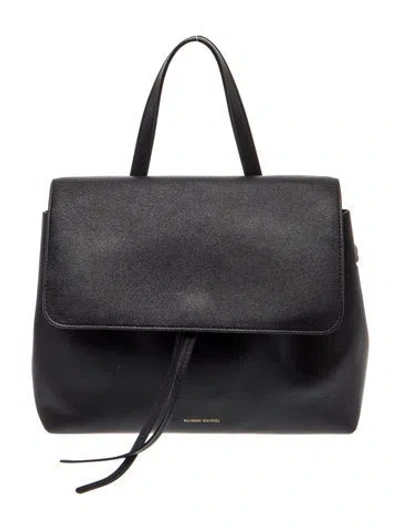 Pre-owned Mansur Gavriel Leather Top Handle Bag In Black
