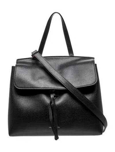 Pre-owned Mansur Gavriel Leather Top Handle Bag In Black