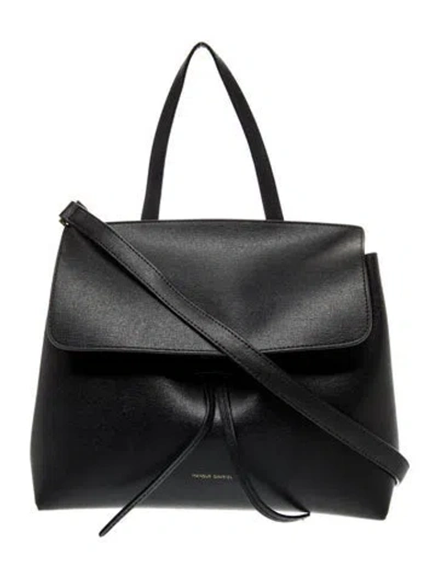 Pre-owned Mansur Gavriel Leather Top Handle Bag In Black