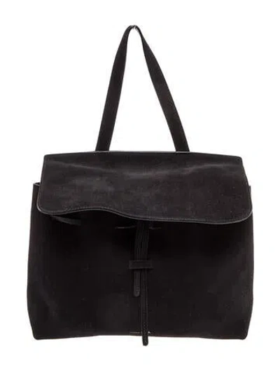 Pre-owned Mansur Gavriel Leather Top Handle Bag In Black