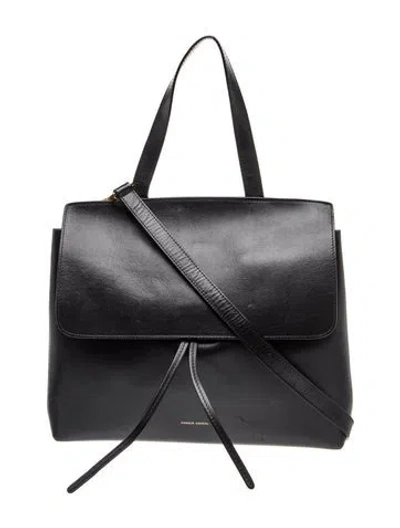 Pre-owned Mansur Gavriel Leather Top Handle Bag In Black