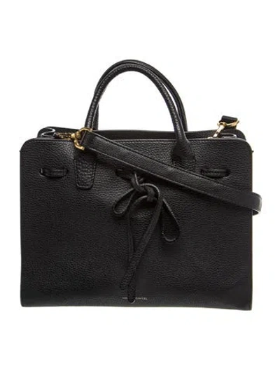 Pre-owned Mansur Gavriel Leather Top Handle Bag In Black