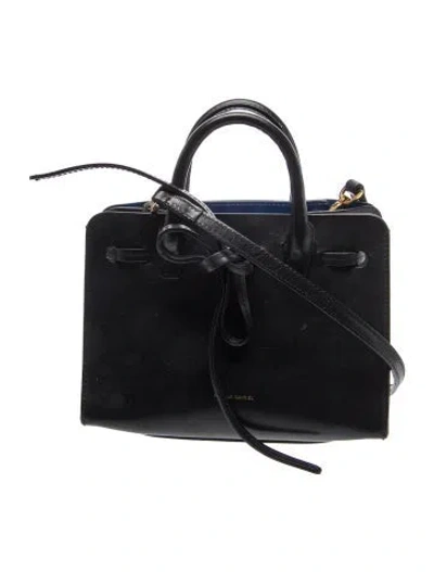 Pre-owned Mansur Gavriel Leather Top Handle Bag In Black