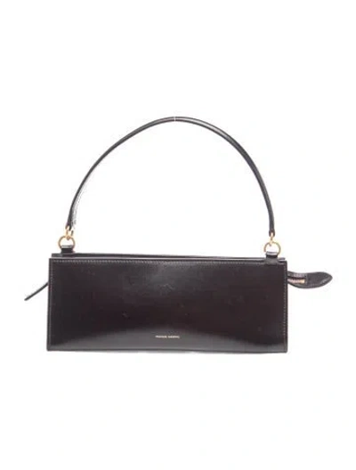 Pre-owned Mansur Gavriel Leather Top Handle Bag In Black