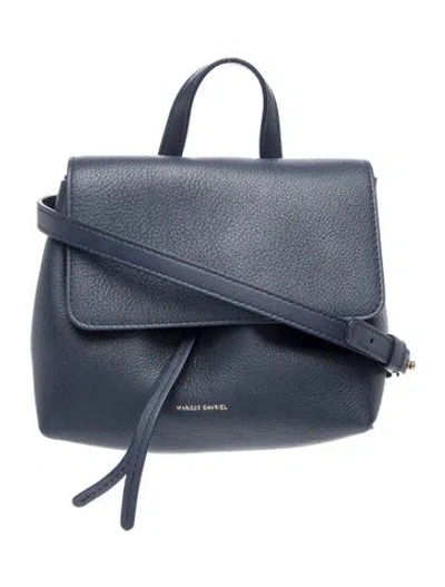 Pre-owned Mansur Gavriel Leather Top Handle Bag In Blue