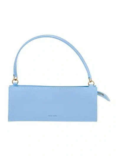 Pre-owned Mansur Gavriel Leather Top Handle Bag In Blue