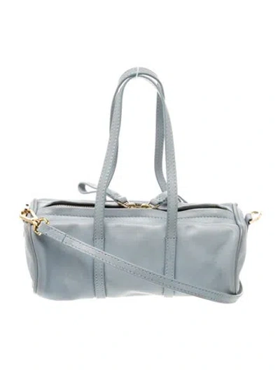 Pre-owned Mansur Gavriel Leather Top Handle Bag In Blue