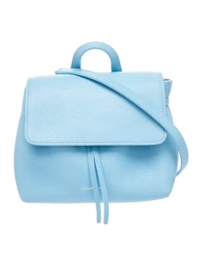 Pre-owned Mansur Gavriel Leather Top Handle Bag In Blue