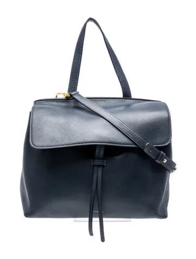 Pre-owned Mansur Gavriel Leather Top Handle Bag In Blue
