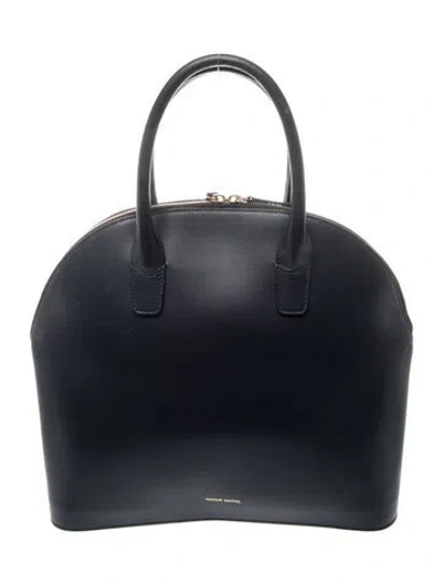 Pre-owned Mansur Gavriel Leather Top Handle Bag In Blue
