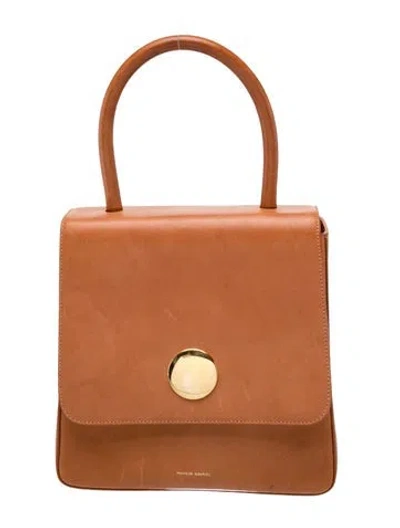 Pre-owned Mansur Gavriel Leather Top Handle Bag In Brown