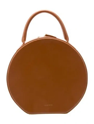 Pre-owned Mansur Gavriel Leather Top Handle Bag In Brown