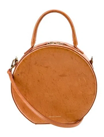 Pre-owned Mansur Gavriel Leather Top Handle Bag In Brown
