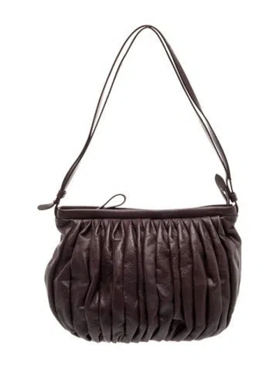 Pre-owned Mansur Gavriel Leather Top Handle Bag In Brown