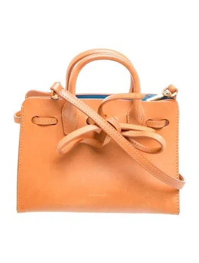 Pre-owned Mansur Gavriel Leather Top Handle Bag In Brown