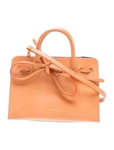 Pre-owned Mansur Gavriel Leather Top Handle Bag In Brown