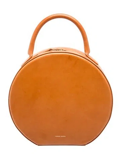 Pre-owned Mansur Gavriel Leather Top Handle Bag In Brown