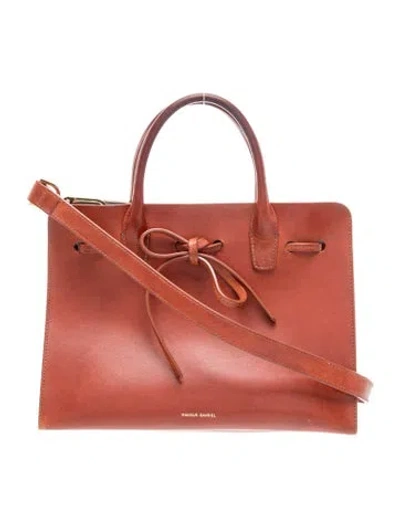 Pre-owned Mansur Gavriel Leather Top Handle Bag In Brown