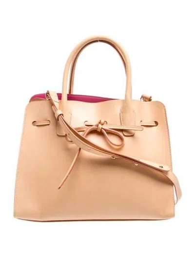 Pre-owned Mansur Gavriel Leather Top Handle Bag In Brown