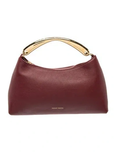 Pre-owned Mansur Gavriel Leather Top Handle Bag In Burgundy