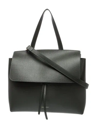 Pre-owned Mansur Gavriel Leather Top Handle Bag In Gray