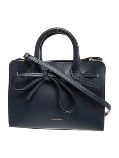 Pre-owned Mansur Gavriel Leather Top Handle Bag In Gray