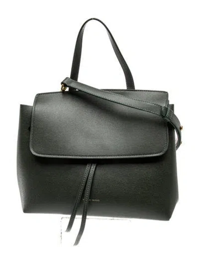Pre-owned Mansur Gavriel Leather Top Handle Bag In Gray