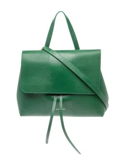 Pre-owned Mansur Gavriel Leather Top Handle Bag In Green