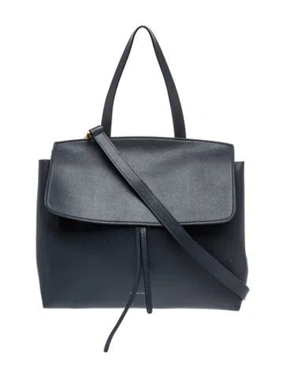 Pre-owned Mansur Gavriel Leather Top Handle Bag In Grey