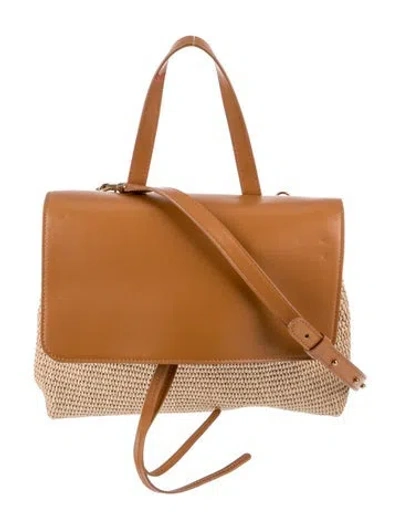 Pre-owned Mansur Gavriel Leather Top Handle Bag In Neutral