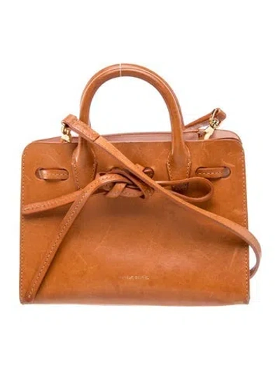 Pre-owned Mansur Gavriel Leather Top Handle Bag In Neutral