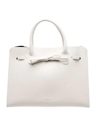 Pre-owned Mansur Gavriel Leather Top Handle Bag In Neutrals