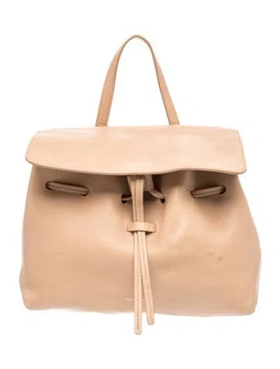 Pre-owned Mansur Gavriel Leather Top Handle Bag In Neutrals