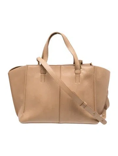 Pre-owned Mansur Gavriel Leather Top Handle Bag In Neutrals