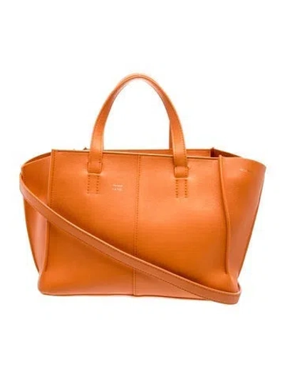 Pre-owned Mansur Gavriel Leather Top Handle Bag In Orange