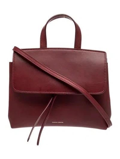 Pre-owned Mansur Gavriel Leather Top Handle Bag In Red