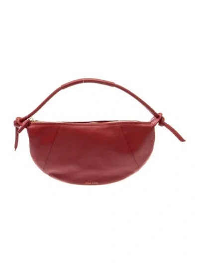 Pre-owned Mansur Gavriel Leather Top Handle Bag In Red