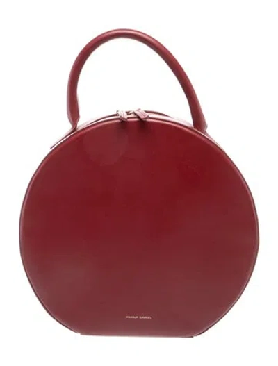 Pre-owned Mansur Gavriel Leather Top Handle Bag In Red