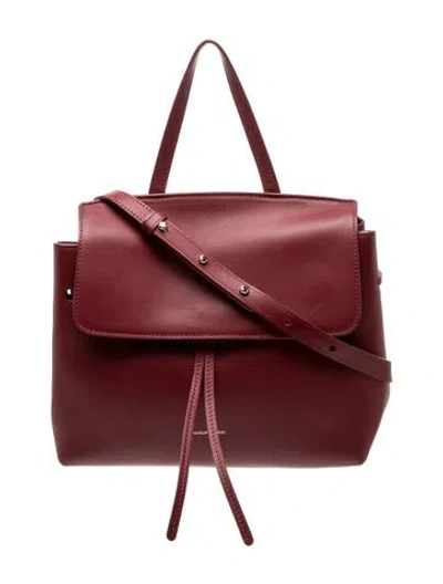 Pre-owned Mansur Gavriel Leather Top Handle Bag In Red