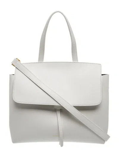 Pre-owned Mansur Gavriel Leather Top Handle Bag In White