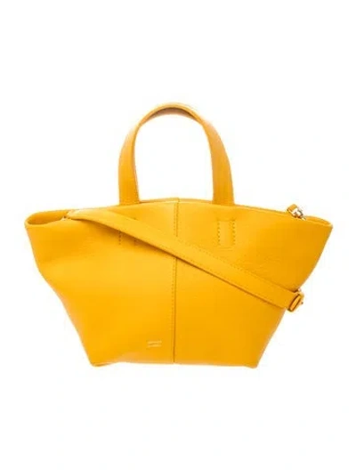 Pre-owned Mansur Gavriel Leather Top Handle Bag In Yellow