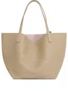 Mansur Gavriel Leather Tote Bag In Neutrals