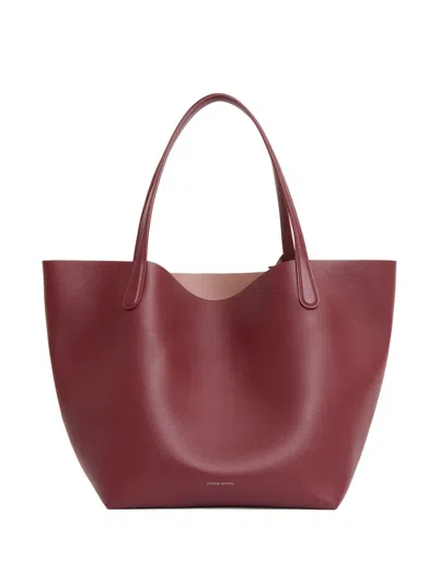 Mansur Gavriel Leather Tote Bag In Red