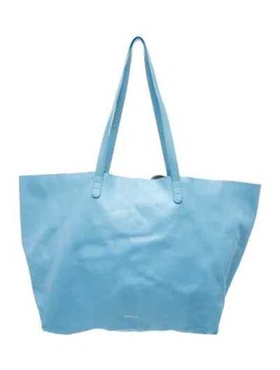Pre-owned Mansur Gavriel Leather Tote In Blue