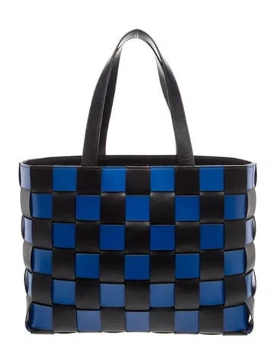 Pre-owned Mansur Gavriel Leather Tote In Blue