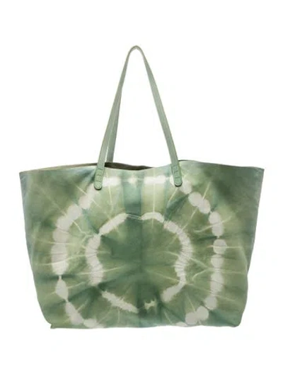 Pre-owned Mansur Gavriel Leather Tote In Green