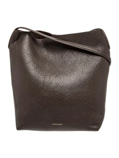 Pre-owned Mansur Gavriel Leather Tote In Grey