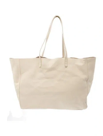 Pre-owned Mansur Gavriel Leather Tote In Neutral